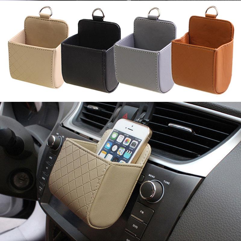 Car Storage Bag Air Vent Dashboard Tidy Hanging Storage Organizer Box Glasses Phone Holder Storage Organizer Car Accessories