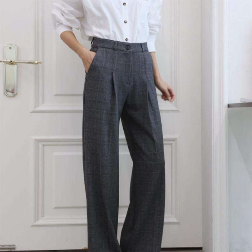 New ArrivalS Open Run Women S claSSic Check PaTTern Rayon STreTch Wide PinTuck T