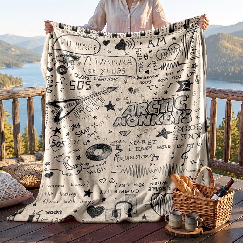 Warm Flannel Throw Blanket,Arctic Monkeys Lightweight Cozy Blanket For Bed Sofa And Daily Use