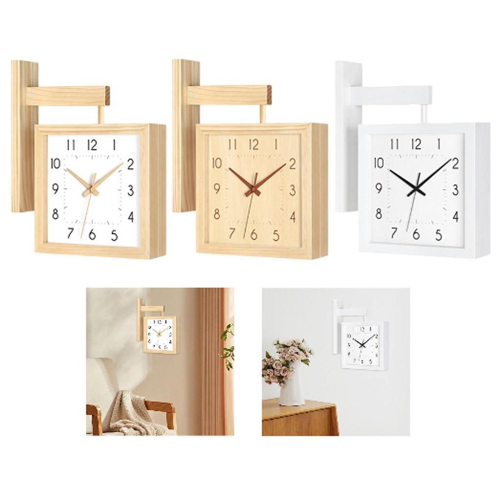 Double Sided Corner Wall Clock Numeric Marks Modern Birthday Gift Non Ticking Silent for Office Cafe Kitchen Hotel Dining Room