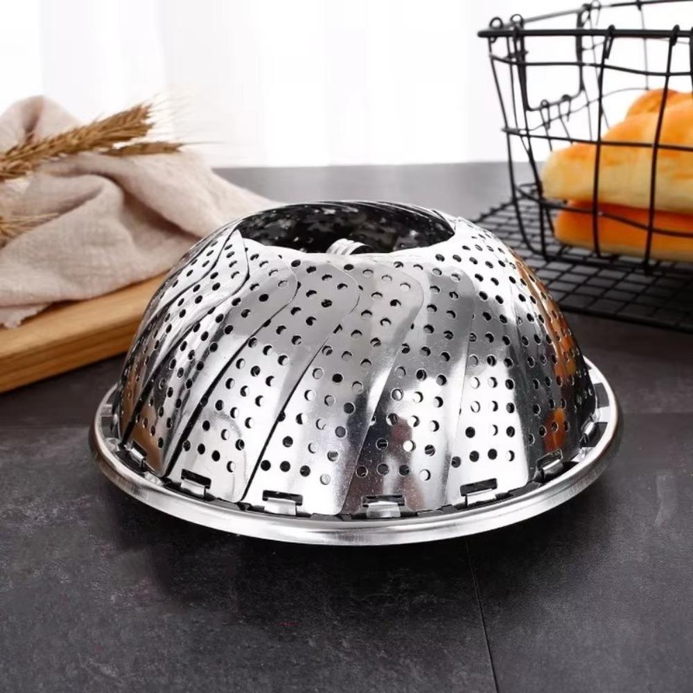 Multifunctional Steamer Rack Stainless Steel Steamer Plate Folding Dish Steam  Food Steamer Basket