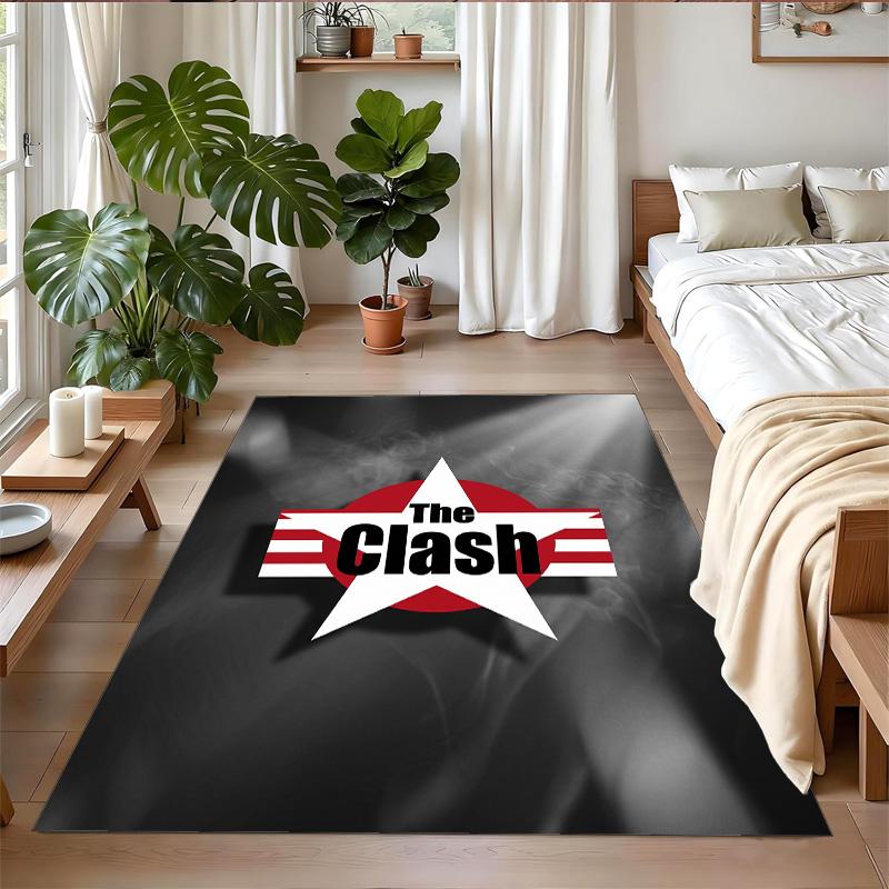 The Clash Print Crystal Velvet Plush Rug Wear?Resistant Anti?Slip Floor Mat For Indoor Household Decoration