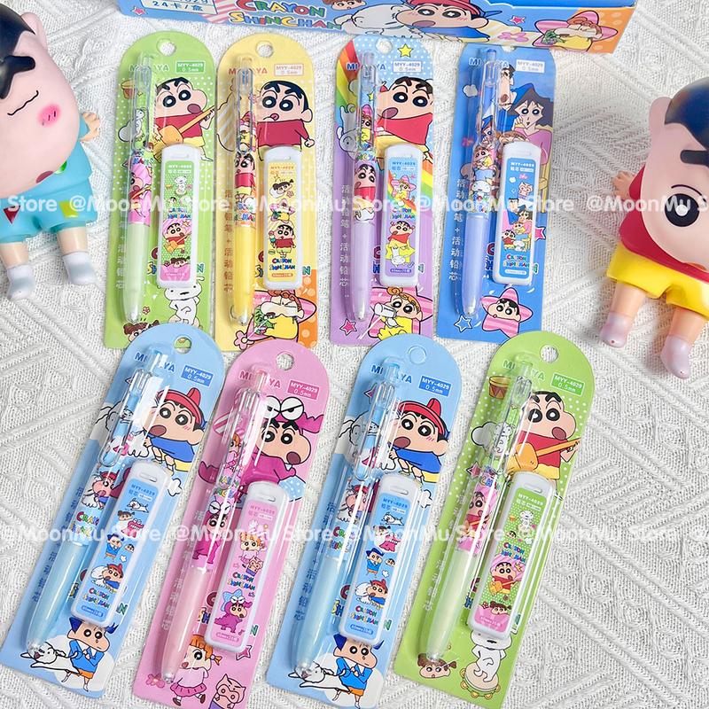 Anime Crayon Shin-chan Mechanical Pencil 0.5mm Press Pencils Cartoon Pencil Office Students Stationery Gifts