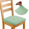 Stretch Jacquard Dining Room Chair Seat Covers Removable Washable Elastic Upholstered Dining Chair Cushion Slipcover