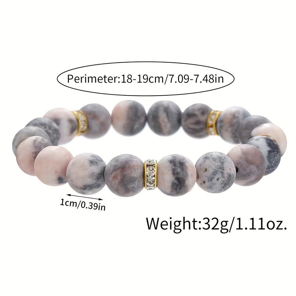 Браслет против беспокойства для женщин, браслет ручной работы, браслет из чакры, снимает тревогу и стресс, подарок для женщин (Розовый камень зебры)