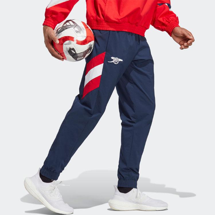 Adidas Длинные спортивные брюки с эластичным поясом и логотипом, мужские брюки, темно-синий, HT7149