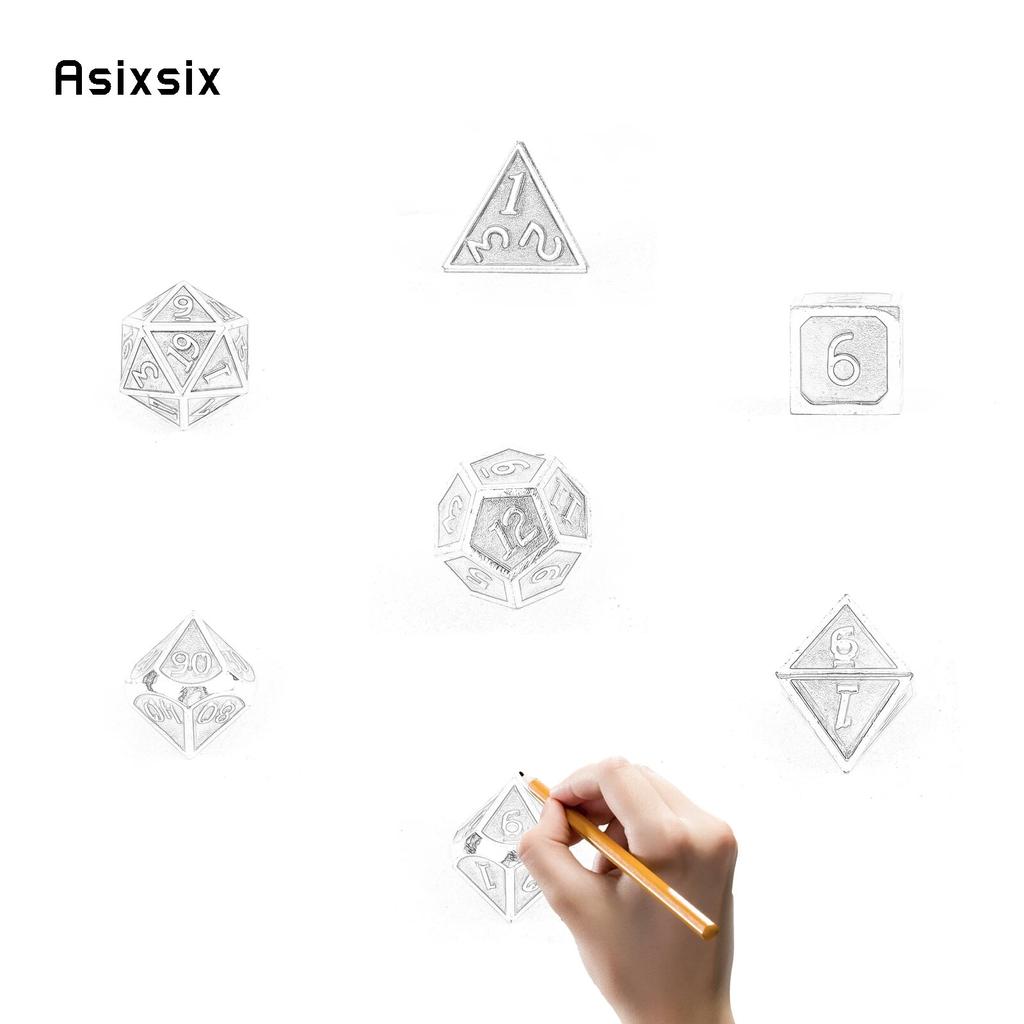 7 шт., синие, розовые, стандартные металлические кубики, набор твердых металлических многогранных кубиков, подходящий для ролевой ролевой игры, настольной игры, карточной игры