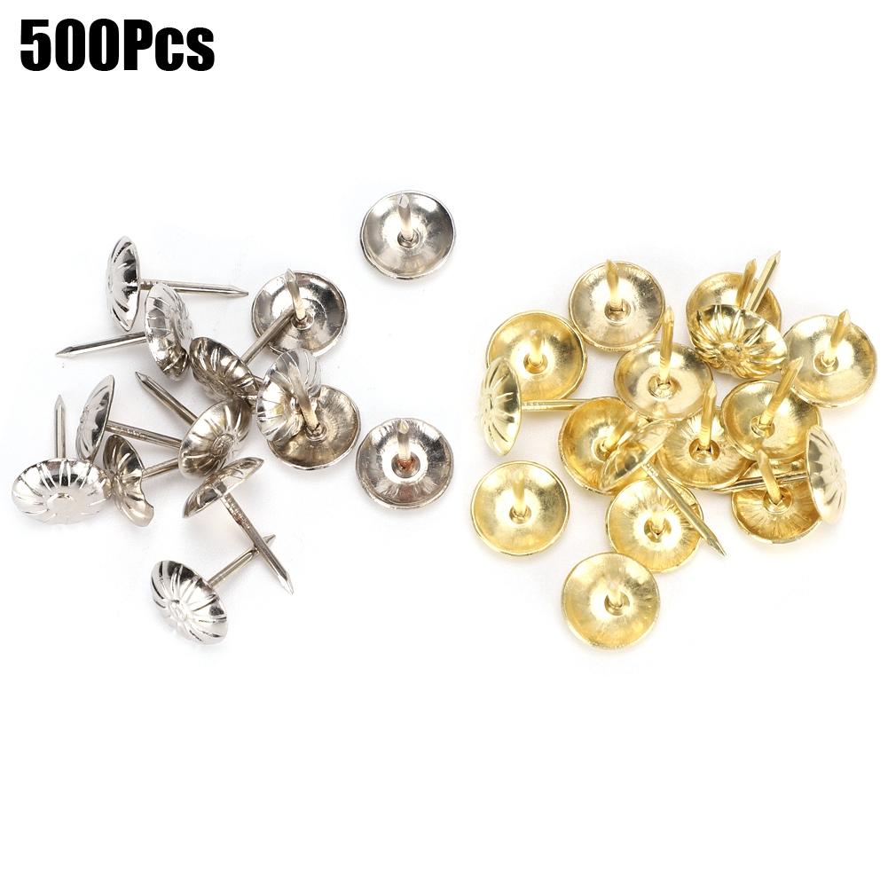 500 шт. Обивочные гвозди в форме хризантемы, декор для дивана, аксессуары для одежды, железо 11 x 16 мм