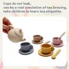 Silicone Play Teapot Set For Kids Ages 3+ With Pretend Dishes Utensils Learning Toy For Boys Girls Birthday Gift