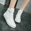 Women High Top Sneakers Lace-Up Casual Plarform Height Canvas Non-slip Wear Resistant Spring Female Vulcanize Shoes