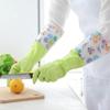 Женские зимние кухонные перчатки: Толстая резина с бархатной подкладкой для мытья посуды и стирки