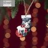 Resin Christmas Ornaments Vintage Style Reindeer Santa Horse Tree Hanging Decorations Xmas Party