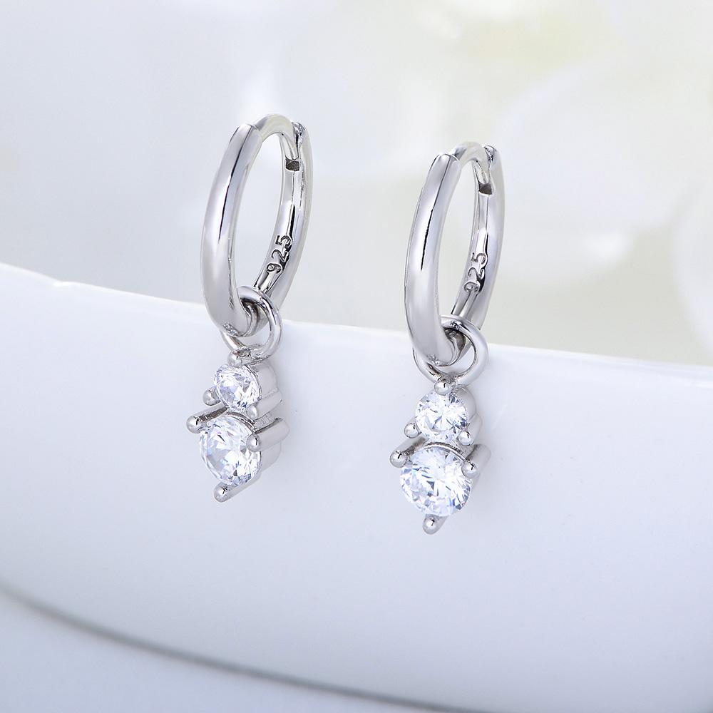Fine Jewelry 925 Sterling Silver Earrings 14k 18K Gold Plated Earrings Women Cubic Zirconia Hoops Huggies Earring