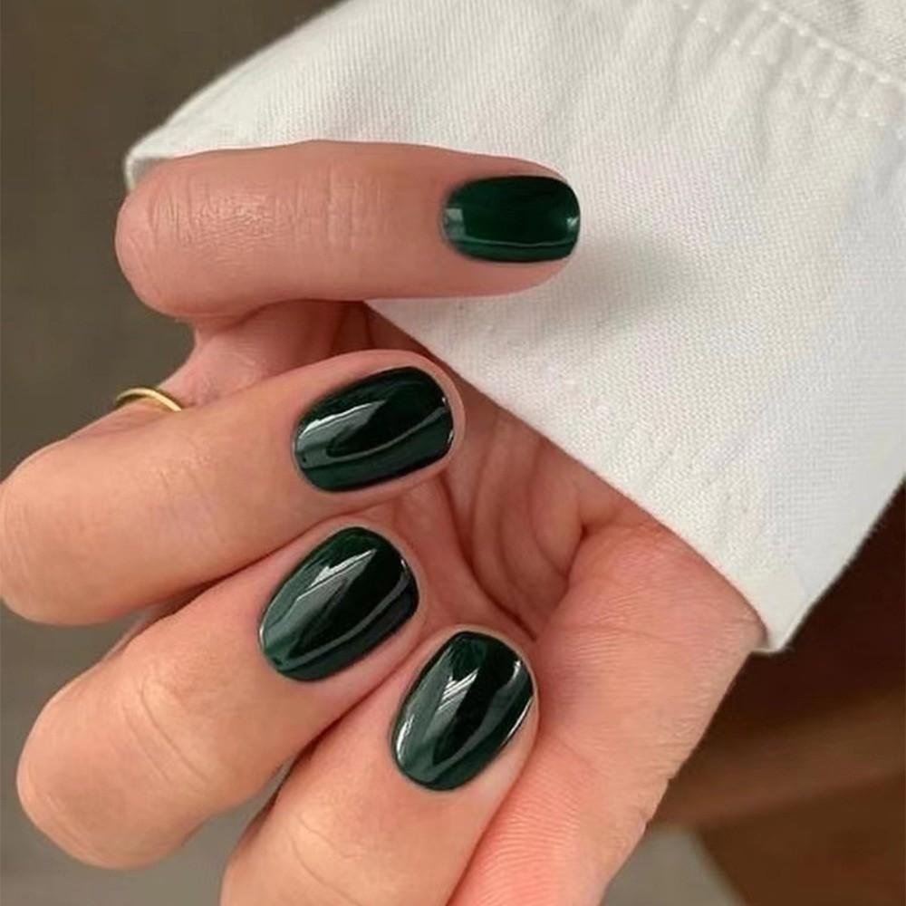 24PCS/Box Reusable Solid Color Fake Nail Tips Removable Acrylic False Nails For Women
