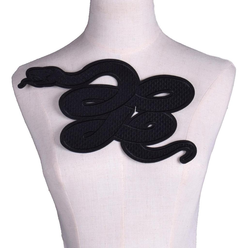1 шт. Черная вышитая аппликация в виде змеи, нашивка, патчи, одежда, сделай сам, ремонт, аксессуары для одежды