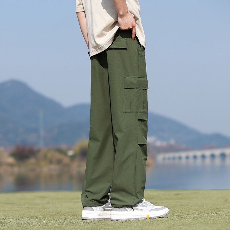Surplus Outdoor Work Pants for Men and Women, Spring and Summer Paratrooper Pants, Hiking and Mountaineering Straight-Leg Sports Casual Wide-Leg Pants