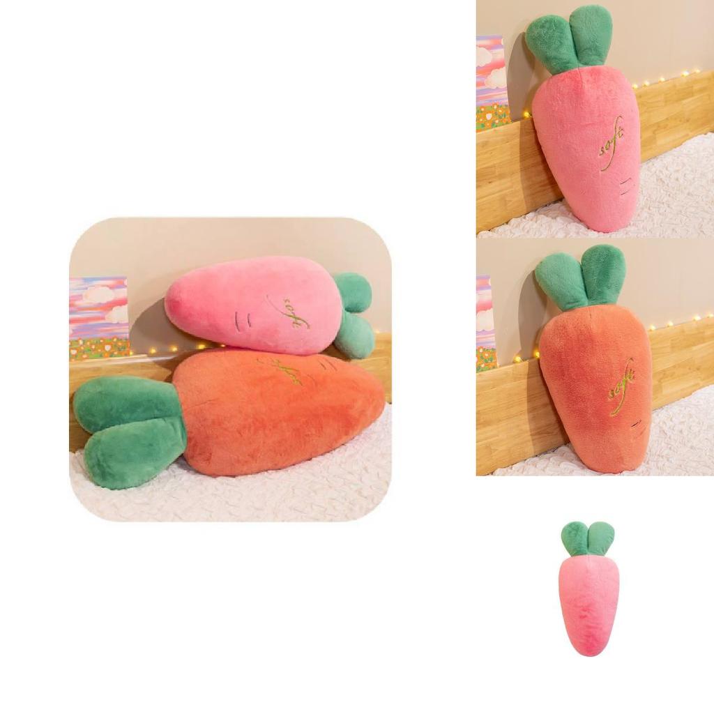 Cute And Colorful Carrot Plush Toy With Rabbit Fur Perfect For Kids And Bedroom Decor