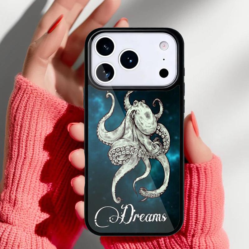 Морские обитатели Осьминог Мягкий чехол для телефона для iPhone 17 16 15 14 13 Pro Max Задняя крышка для 12 11 Pro Coque