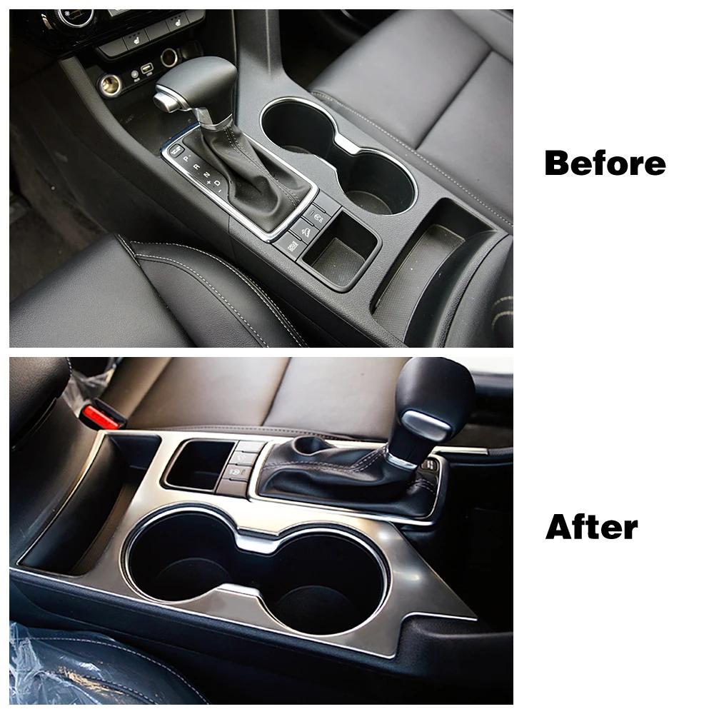 Для Kia Sportage QL 2015-2019 панель переключения передач держатель стакана для воды крышка отделка нержавеющая сталь молдинг салона наклейка