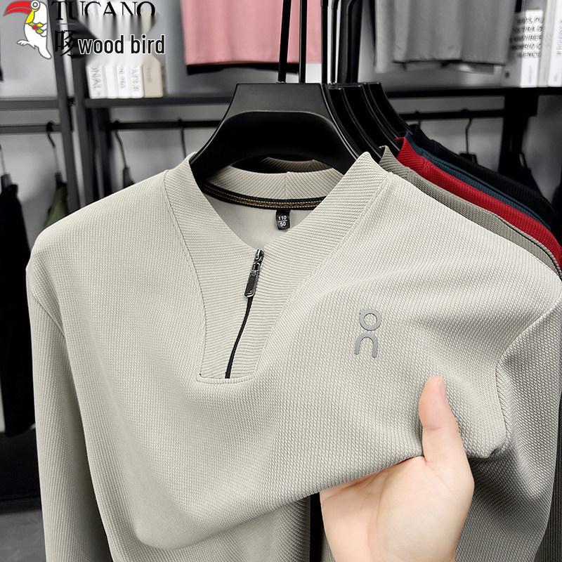 Woodpecker Men's Half-Zip Stand Collar Long-Sleeve Hoodie - 2025 Spring/Autumn Collection