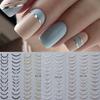 Наклейки для ногтей French Tips 5D Рельефные Хрустальные Декали для французского маникюра Дизайн с золотой, серебряной, черной линией Клейкий Слайдер Арт для ногтей