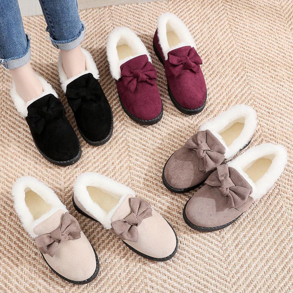 One-pedal Cotton Shoes Women's Velvet Thickened Warm Snow Boots Short Student Winter Women's Shoes Mother Middle-aged and Elderly Short Boots