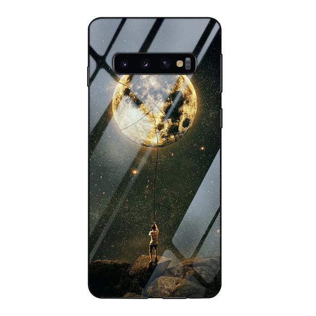 Чехол Cool Moon для Samsung Galaxy S21 S10 A51 S9 S10e S20fe Ultra A52 A52s 5g A32 A71 A12 Note 20 10 9 Plus, чехол из закаленного стекла