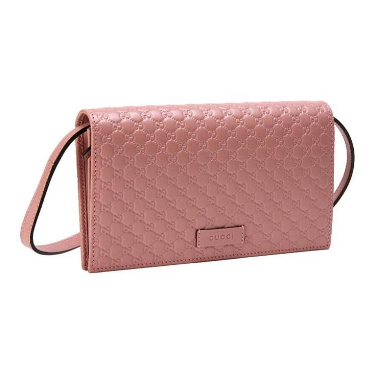 Gucci Monogram Logo Embossed Leather Crossbody Shoulder Bag Small Women bags Pink Candy 466507-BMJ1G-5806