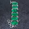 Natural Emerald Gemstone Handmade 925 Sterling Silver Bracelet 7-8" C5i23