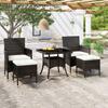 Day and Night - Day and Night Garden Dining Set 5 Pieces Synthetic Rattan Black Tempered Glass