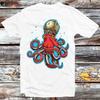 230 Gsm 100% Cotton Steam Powered Kraken Weird Deep Sea Steampunk Octopus T Shirt Vintage Retro Cool Gift Unisex Cartoon Anime Top Tee B1111