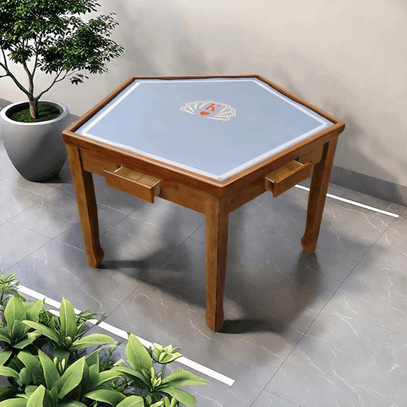 Zhan Ming Шестигранный игровой стол из массива дерева для покера и шахмат