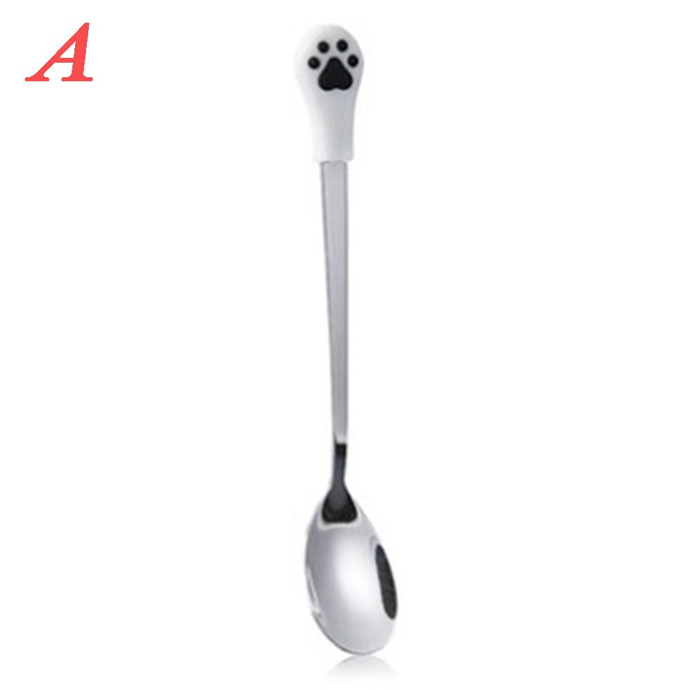 Drink Cute Cat Claw Stainless Steel Coffee Spoon Kitchen Supplies Tableware Dessert Spoons