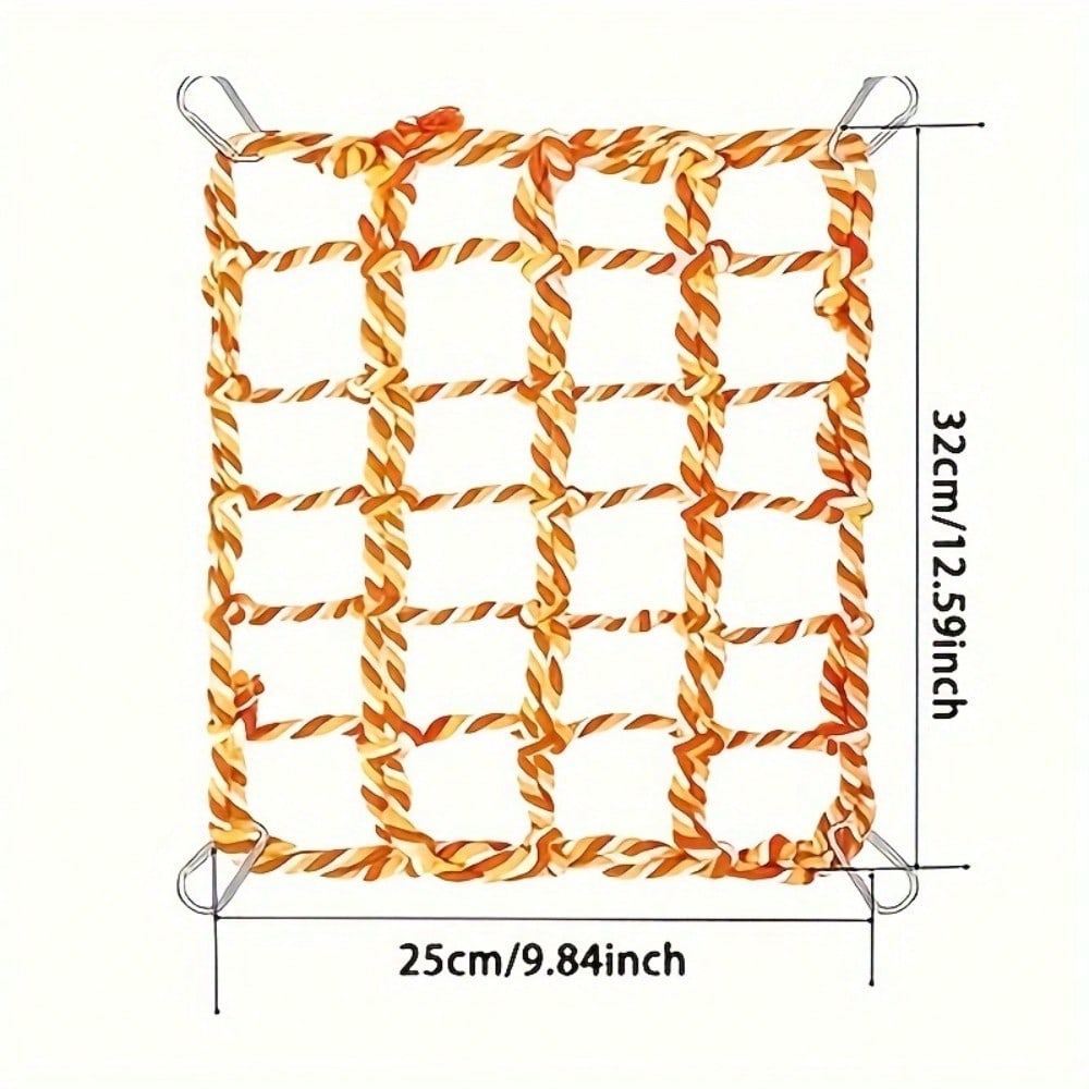 1 pc Trending Pet Hammock Net Sturdy Braided Bed for Small Pets Parrots Guinea Pigs Fun Hanging Play Sleep Gear