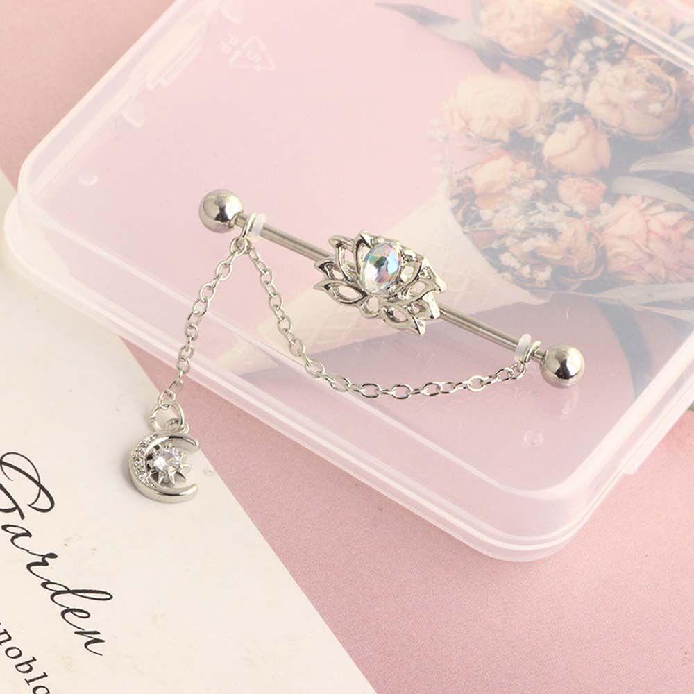 Earrings Heart Pendant Girls Gift Arrow Barbell Cartilage Stud Earrings Ear Bone Stud Industrial Barbell Earring Long Ear Stud