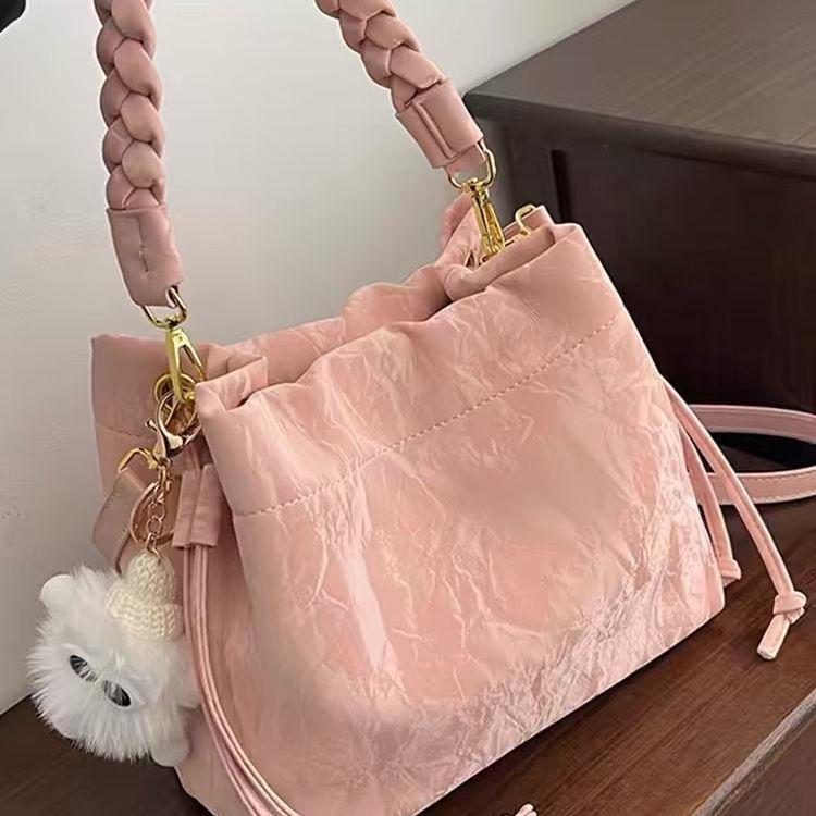High-End 2025 Women's Pink Crossbody Bucket Handbag