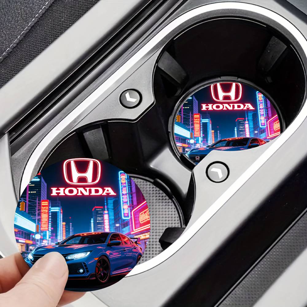 Honda New Car Cup Holder Anti-Slip Silicone 7cm Insert Coaster Mat Universal Car Accessories Black Fit Most Cars RB6