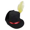 Черная праздничная шляпа для рождественской вечеринки Мягкая с элегантным желтым пером
