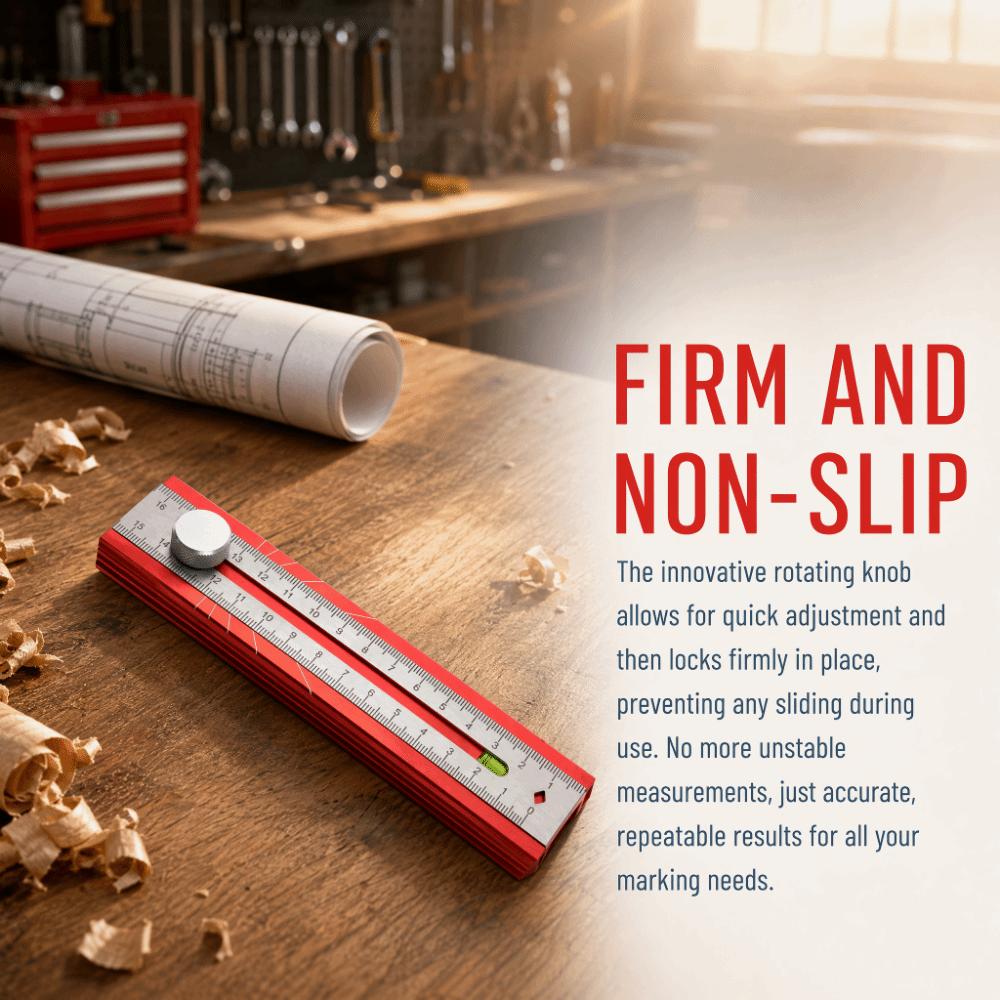 Adjustable Positioning Depth Measuring Ruler Multifunctional Level Ruler Woodworking