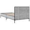 Bed Frame Gray Sonoma 100 x 200 cm Particleboard and Metal