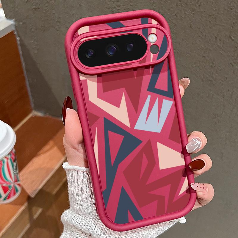 Ударопрочный чехол TPU с геометрическим рисунком для Google Pixel 9 Pro XL 8A 8 7 Pro 7A, матовый мягкий силиконовый защитный чехол для линз телефона