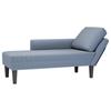 Blue Cord Fabric Chaiselongue with Cushion