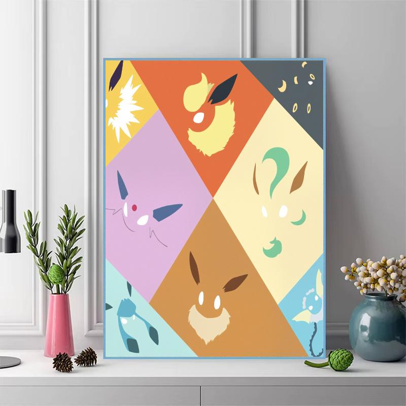 Pokémon Characters 100% Round Full Drill 5D DIY Diamond Painting Embroidery Cross Stitch Rhinestone Décor