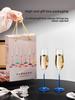 New Champagne Glass Set Home High Foot Crystal Glass Cup Foaming Wine Glass Gift Box Nordic Style Pure Color Champagne Cup