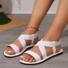 2025 Summer New Women's Shoes Large Size Fashion Wear Roman Women's Sandals Women's Flat Beach Sandals