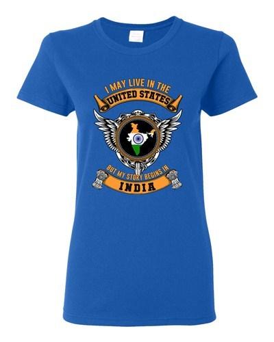 Ladies I May Live In US But My Story Begins In Indian Native DT T-Shirt Tee Unisex T-Shirt