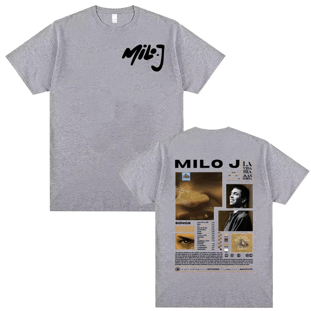 Rapper Milo J Music Album 2025 Tour Merch T Shirts Fashion Hip Hop Street Pop Music T Shirt Unisex Women Casual 100 Cotton Tshirt