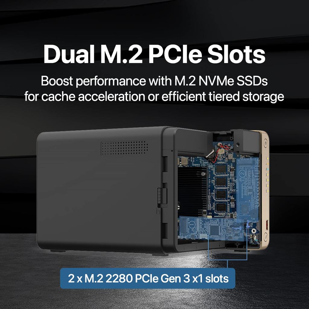 QNAP desktop Intel Celeron PCIe dual network connection TS-464-8G-US 4-bay высокопроизводительный NAS, четырехъядерный процессор, слот M.2, 2.5GbE