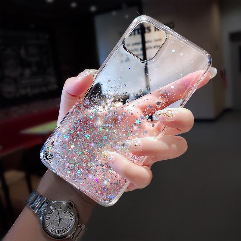 Милый ночной блестящий звездный блестящий мягкий чехол для телефона Samsung Galaxy A05 A05S A15 A55 A35 A06 A16 A26 A36 A54 5G S23 S25 S24+ Plus Ultra M23