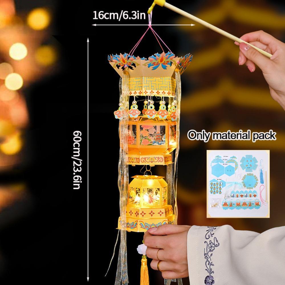 DIY Material Package Handmade Lantern Double Layered Chinese Style Lantern  Festival Celebration